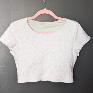 Klassy Network Cropped Baby Tee - Grey (Size L)
